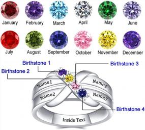 img 1 attached to Personalized Mother'S Ring With Birthstones - 925 Sterling Silver Custom Promise Ring For Her, Heart Birthstone Ring For Women By TinyName Mom Gifts
