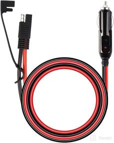 img 4 attached to ⚡️ 10FT SAE Battery Charger Cable with 12V Cigarette Lighter Plug - 14AWG Extension Charging Cable, SAE Quick Release Adapter, 15A Fuse, and LED Light