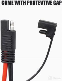 img 1 attached to ⚡️ 10FT SAE Battery Charger Cable with 12V Cigarette Lighter Plug - 14AWG Extension Charging Cable, SAE Quick Release Adapter, 15A Fuse, and LED Light