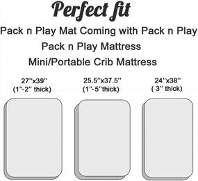 img 1 attached to Soft And Luxurious Pro Goleem Satin Pack N Play Playard Sheets - Fitted 2 Pack For Baby Hair - Unisex White And Gray - Perfect For Mini Crib And Playard