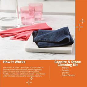 img 3 attached to 🧽 E-Cloth Granite &amp; Stone Cleaning Kit: Premium Microfiber Cloth Set for Sparkling Granite, Marble &amp; Stone Countertops – 100 Wash Guarantee!