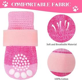 img 2 attached to Frienda 8-Piece Double-Sided Anti-Slip Dog Socks: Adjustable Puppy Paw Protector with Grips for Strong Traction Control on Hardwood Floors