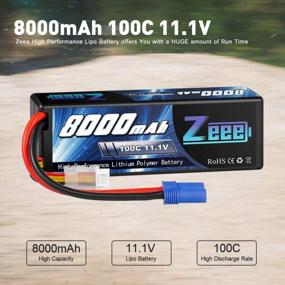 img 3 attached to Zeee 11.1V Lipo Battery 3S 100C 8000MAh Hard Case Battery With EC5 Plug For 1/8 1/10 RC Car Model Truggy Buggy Team Associated(2 Pack)