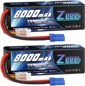 img 4 attached to Zeee 11.1V Lipo Battery 3S 100C 8000MAh Hard Case Battery With EC5 Plug For 1/8 1/10 RC Car Model Truggy Buggy Team Associated(2 Pack)