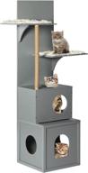 🐱 vikiullf modern cat tree - premium multi-level cat tower, sturdy wooden condo furniture for cats logo