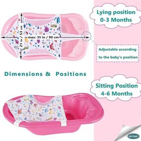 img 4 attached to 🛁 Premium Baby Bath Seat Support Net | Patterned Bath Net with Safety Support Corners | Bathtub Shower Mesh Sling for Newborns | Size: 35” x 21” (Bathtub Not Included)