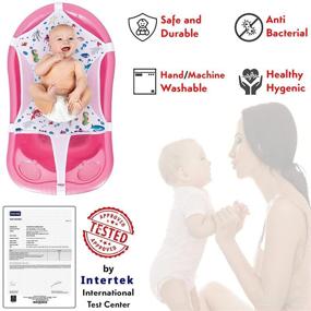 img 3 attached to 🛁 Premium Baby Bath Seat Support Net | Patterned Bath Net with Safety Support Corners | Bathtub Shower Mesh Sling for Newborns | Size: 35” x 21” (Bathtub Not Included)