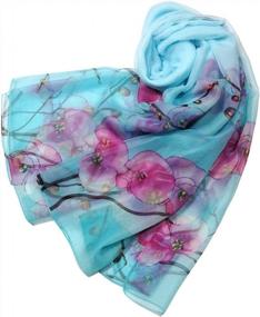img 2 attached to Luxurious Floral Silk Scarves For Women - Perfect Gift From Shanlin!