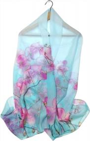 img 4 attached to Luxurious Floral Silk Scarves For Women - Perfect Gift From Shanlin!
