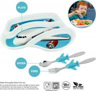 набор разделенных тарелок для детей с самолетом и приборами — веселое время приема пищи для детей! логотип