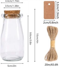 img 3 attached to 24-Pack 3.4Oz Glass Favor Jars With Cork Lids - 100Ml Mini Milk Potion Bottles For Weddings And Parties - Comes With 30 Label Tags And 20M Burlap Ribbon - By SUPERLELE