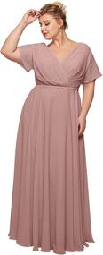 img 4 attached to 👗 Alicepub Chiffon Bridesmaid Dresses With Sleeves - Dresses for Women's Clothing