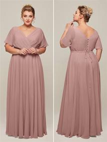 img 3 attached to 👗 Alicepub Chiffon Bridesmaid Dresses With Sleeves - Dresses for Women's Clothing