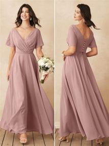 img 2 attached to 👗 Alicepub Chiffon Bridesmaid Dresses With Sleeves - Dresses for Women's Clothing
