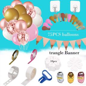 img 3 attached to Gifts2U Electric Balloons Pump: Portable Dual Nozzle Decorating Kit with Balloons, Rose Gold Pennant Balloon Pump, Metal Balloon Glue & Tying Tool - 110V 400W for Party Decoration