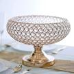 300 acrylic crystal beaded 9" gold tabletop candle holder bowl flower vase event centerpiece - efavormart logo