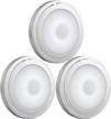 3 pack touch led night light battery powered, 5000k cool white ct/36 lm - click cordless lights for closet, cabinet, bedroom, kitchen & stairs logo