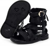 toddler baby girl gladiator sandals non slip open toe knee high roman summer dress shoes with side zipper logo