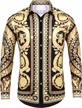 pacinoble mens long sleeve fashion luxury design print dress shirt logo