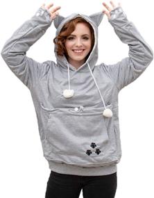 img 4 attached to Hoodies Kangaroo Pullover Printing Sweatshirt Cats : Apparel