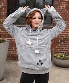 img 2 attached to Hoodies Kangaroo Pullover Printing Sweatshirt Cats : Apparel