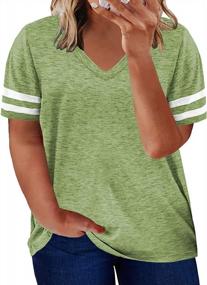 img 2 attached to Plus Size Summer Tops: Asvivid Women'S Short Sleeve Crew Neck Casual Tee Shirt