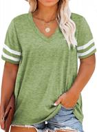 plus size summer tops: asvivid women's short sleeve crew neck casual tee shirt logo