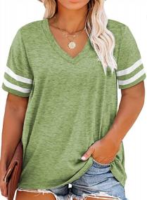 img 3 attached to Plus Size Summer Tops: Asvivid Women'S Short Sleeve Crew Neck Casual Tee Shirt