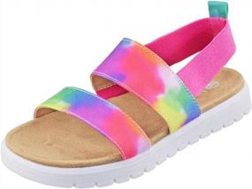 img 4 attached to Kids Elastic Strap Flat Sandals Open-Toe Casual Shoes By Lulex Girls