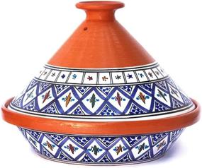 img 4 attached to Kamsah Hand Made And Hand Painted Tagine Pot Moroccan Ceramic Pots For Cooking And Stew Casserole Slow Cooker (Medium, Supreme Bohemian Blue)