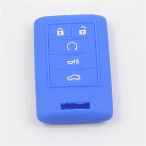 img 1 attached to Btopars 2pcs Cadillac Smart Key Fob Silicone Case Cover Protector Holder for ATS CTS DTS STS XTS ATS SRX Escalade 2014-2019, Black Blue