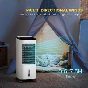 img 3 attached to ETL Listed VIVOHOME Portable Evaporative Air Cooler 110V 65W Fan Humidifier with LED Display, Remote Control, and Ice Box for Indoor Home Office Dorms