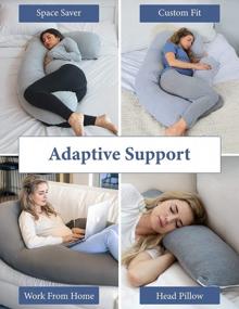 img 2 attached to Pharmedoc Pregnancy Pillows, U-Shape Full Body Pillow – Cooling Cover Dark Grey – Pregnancy Pillows For Sleeping – Body Pillows For Adults, Maternity Pillow And Pregnancy Must Haves