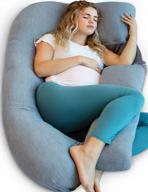 подушки для беременных pharmedoc, u-образная подушка для всего тела – охлаждающая крышка темно-серого цвета – подушки для сна для беременных – подушки для тела для взрослых, подушка для беременных и аксессуары для беременных логотип