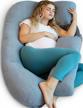 pharmedoc pregnancy pillows, u-shape full body pillow – cooling cover dark grey – pregnancy pillows for sleeping – body pillows for adults, maternity pillow and pregnancy must haves logo