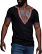 mens african dashiki t shirt tribal floral print v neck slim fit shirts tops by makkrom logo