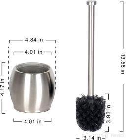 img 3 attached to 🚽 304 Stainless Steel Dailyart Toilet Brush with Extended Handle for Deep Cleaning - Compact Bathroom Brush Set with Durable Bristles and Holder (Black)