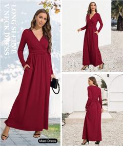 img 1 attached to LALAGEN Women'S Plus Size Long Sleeve Maxi Dress V Neck Loose Flowy Plain Party Dress With Pockets L-5X