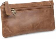 handcrafted leather pencil case - elegant, practical & durable 8"x4" design w/ side pocket & keyring! logo