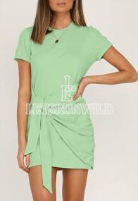 img 3 attached to Stay Stylishly Cool: LETSRUNWILD Women'S Short Sleeve Ruched Wrap Dress For Summer'S Beach Casual Look