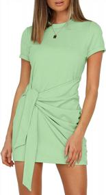 img 4 attached to Stay Stylishly Cool: LETSRUNWILD Women'S Short Sleeve Ruched Wrap Dress For Summer'S Beach Casual Look