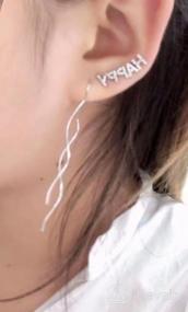 img 6 attached to Amaer Double Linear Sterling Silver Tassel Earrings for Women, Teens, and Girls