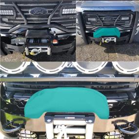 img 1 attached to 🌿 Green Winch Cover - Waterproof & Dustproof, Zipper & Drawstring Closure - TFC1537 (Fits 8000~10000lbs) - Enhanced Water and UV Resistance