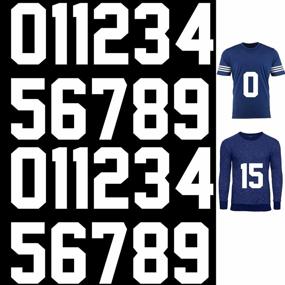 img 4 attached to 🔢 22 Iron-on Numbers for Team Uniform | T-Shirt Heat Transfer Numbers 0-9 | Soft Jersey Numbers for Football, Basketball, Baseball | White, 8 Inch