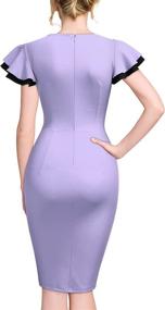 img 3 attached to 👗 Miusol Womens Vintage Deep V Pencil Dresses: Timeless Elegance in Women's Clothing