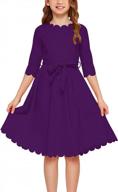 stylish and convenient: gorlya's scalloped a-line dress with pockets for girls 4-14t logo