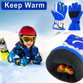 img 2 attached to 2 Pairs Toddler Ski Snow Gloves: Waterproof, Warm & Adjustable For Boys & Girls 2-4Y - Camlinbo