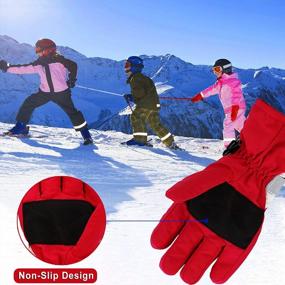 img 1 attached to 2 Pairs Toddler Ski Snow Gloves: Waterproof, Warm & Adjustable For Boys & Girls 2-4Y - Camlinbo