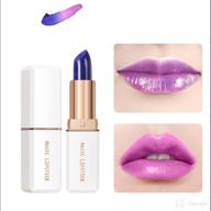 👄 temperature changing lipstick - magic lipstick discoloration shimmer, color temptation black, waterproof & long lasting, color-changing lipstick (blue) logo