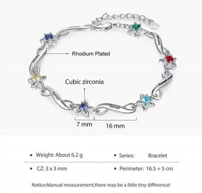 img 2 attached to Personalized Star Bracelet For Women - Custom Engraved 2-7 Names & Simulated Birthstones Adjustable Chain Heart Charm Birthday Gift For Mother